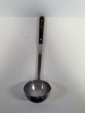 Vintage Flint Stainless USA Kitchen Soup Ladle with wood Handle